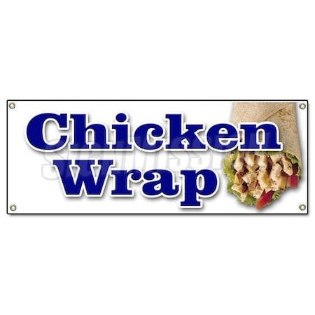 CHICKEN WRAP BANNER SIGN Food Vendor Chicken Grill Bbq Poultry Restaurant Wrap